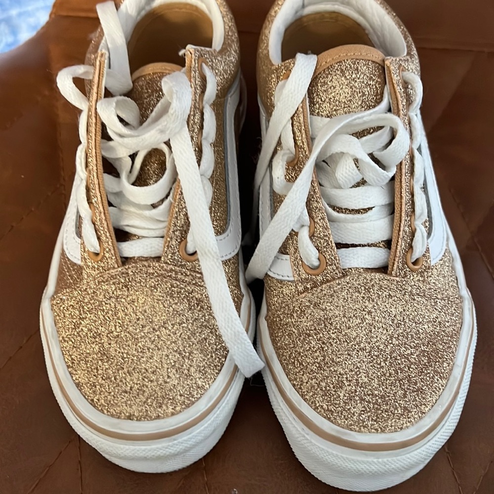 Girls Gold Sparkle Vans